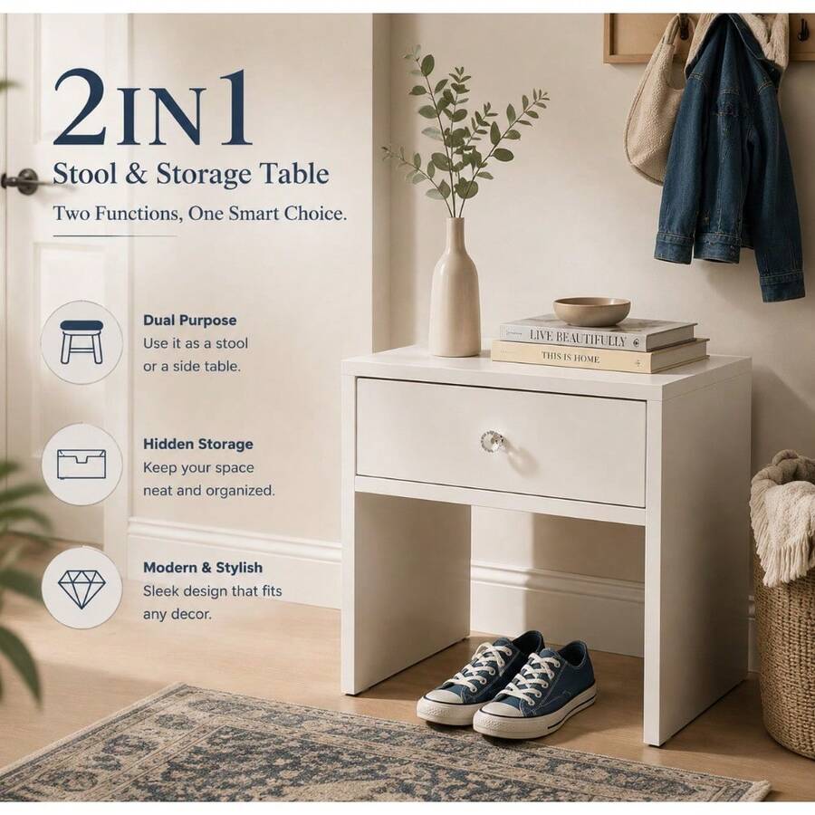 2-in-1 수납 스툴 & 나이트스탠드, 크리스탈 손잡 - Furniture Hardware Parts 리뷰 및 가격